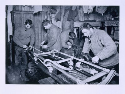 Preparing sledges for the Winter journey, Forde, Lashly and Evans, from 